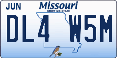 MO license plate DL4W5M