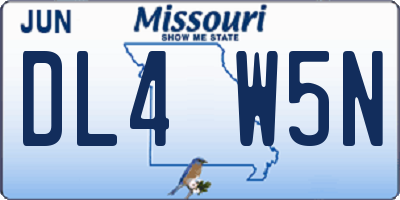 MO license plate DL4W5N