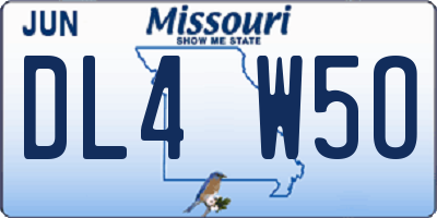 MO license plate DL4W5O