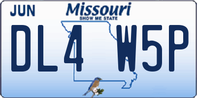 MO license plate DL4W5P