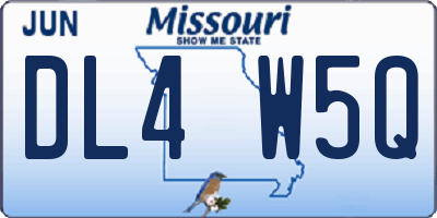 MO license plate DL4W5Q