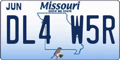 MO license plate DL4W5R