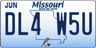 MO license plate DL4W5U