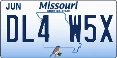 MO license plate DL4W5X