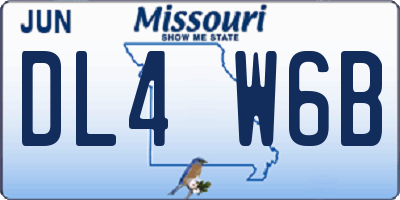 MO license plate DL4W6B