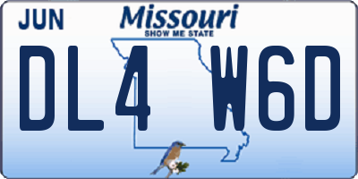 MO license plate DL4W6D