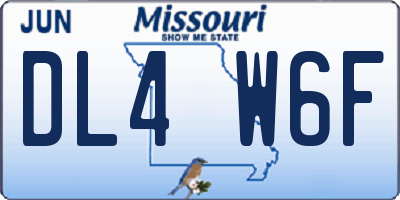 MO license plate DL4W6F