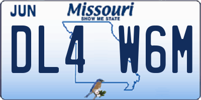MO license plate DL4W6M