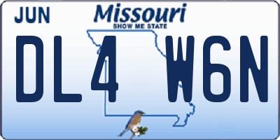 MO license plate DL4W6N