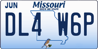 MO license plate DL4W6P