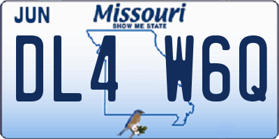 MO license plate DL4W6Q