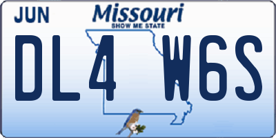 MO license plate DL4W6S