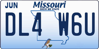 MO license plate DL4W6U