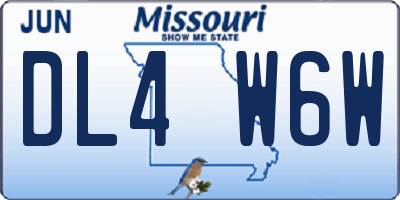 MO license plate DL4W6W