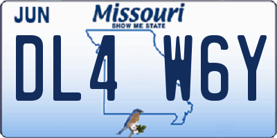 MO license plate DL4W6Y