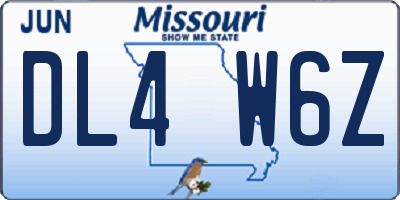 MO license plate DL4W6Z