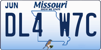 MO license plate DL4W7C