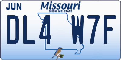 MO license plate DL4W7F
