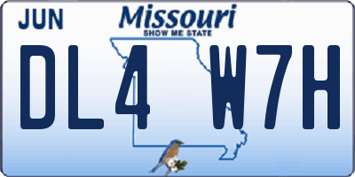 MO license plate DL4W7H