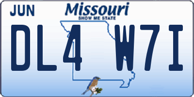 MO license plate DL4W7I