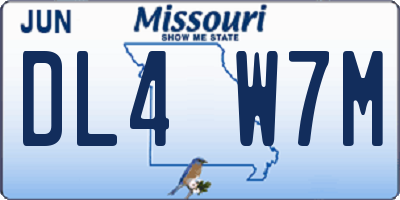MO license plate DL4W7M