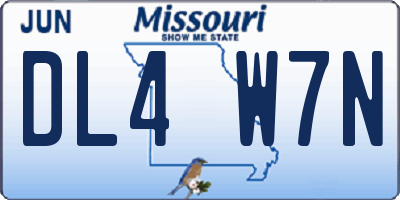 MO license plate DL4W7N