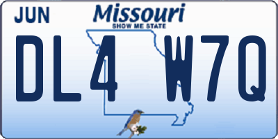 MO license plate DL4W7Q