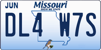 MO license plate DL4W7S
