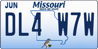 MO license plate DL4W7W