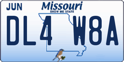 MO license plate DL4W8A