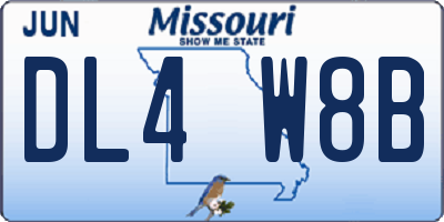MO license plate DL4W8B