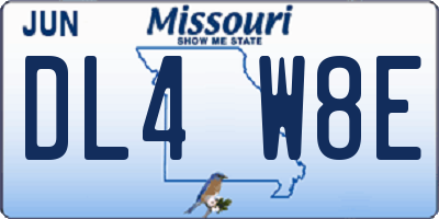 MO license plate DL4W8E