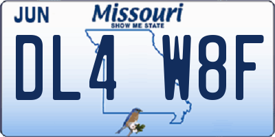 MO license plate DL4W8F