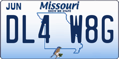 MO license plate DL4W8G