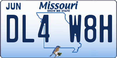 MO license plate DL4W8H