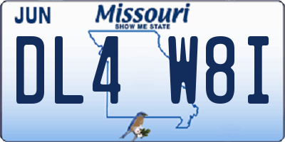 MO license plate DL4W8I