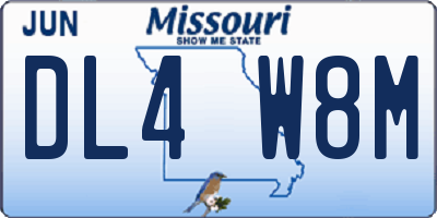 MO license plate DL4W8M