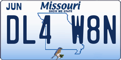 MO license plate DL4W8N