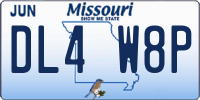 MO license plate DL4W8P