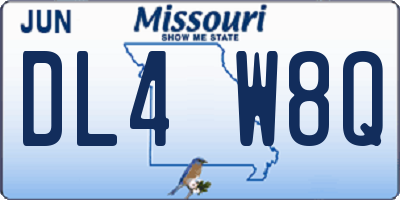 MO license plate DL4W8Q