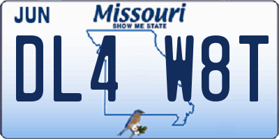 MO license plate DL4W8T