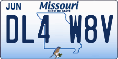 MO license plate DL4W8V