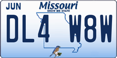 MO license plate DL4W8W