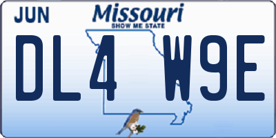 MO license plate DL4W9E
