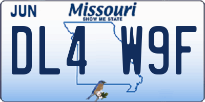 MO license plate DL4W9F