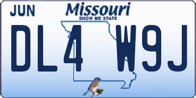 MO license plate DL4W9J