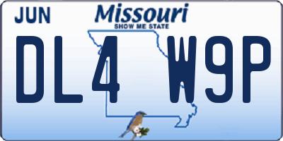 MO license plate DL4W9P