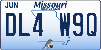 MO license plate DL4W9Q
