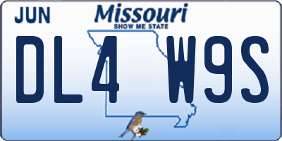 MO license plate DL4W9S