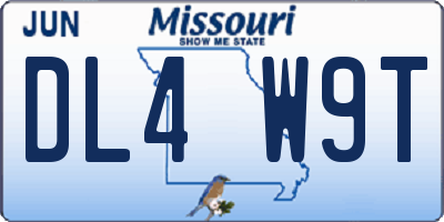 MO license plate DL4W9T